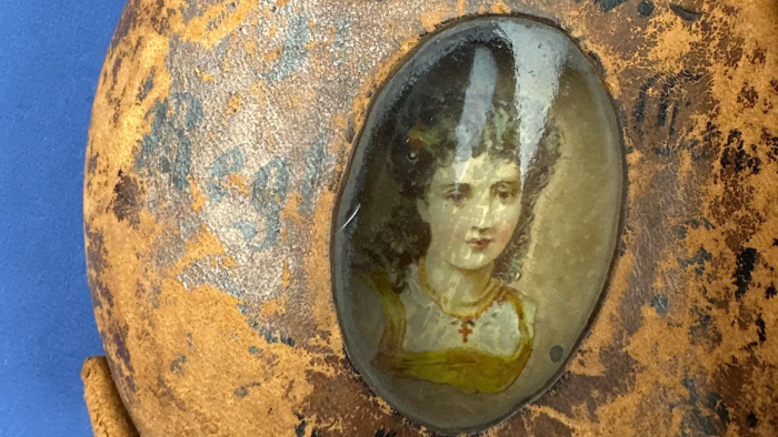German Hip Flask with Picture - Image 3