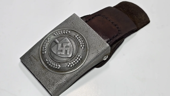 WW2 German RAD Belt Buckle + Leather Tab - Image 4