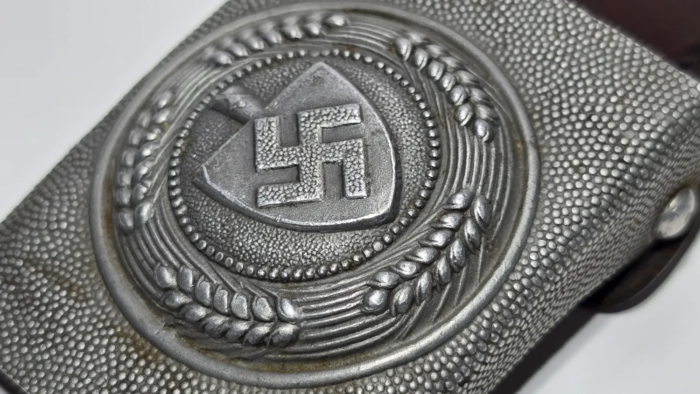 WW2 German RAD Belt Buckle + Leather Tab - Image 5