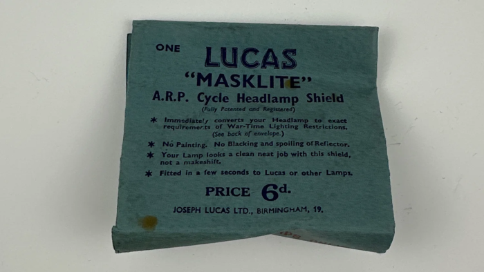 WW2 Lucas ARP Cycle Headlamp Shield - Image 2