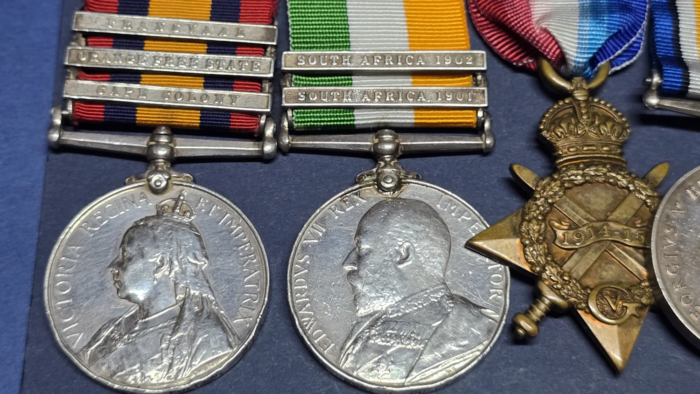 Boer War Medal Pair & WW1 Trio (paper work) - Image 3