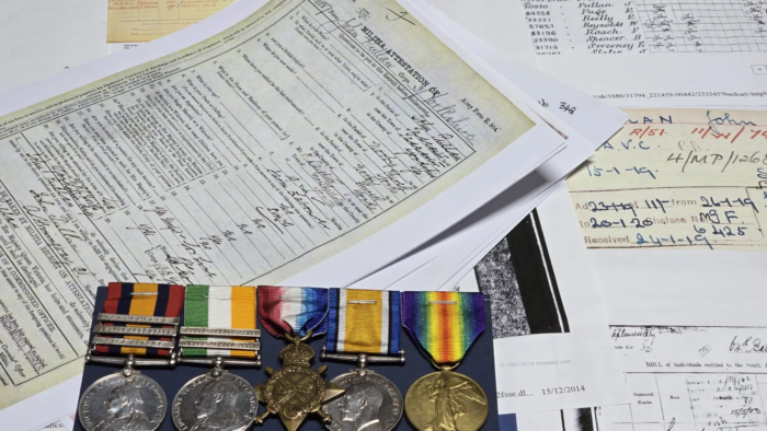 Boer War Medal Pair & WW1 Trio (paper work) - Image 9