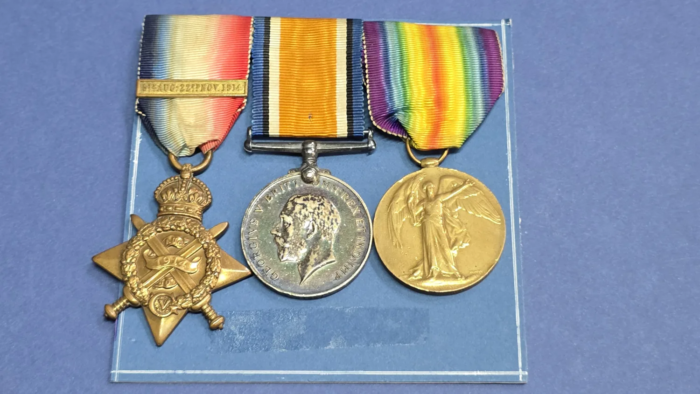 WW1 British Medal Trio   (1st Bn Gloucestershire Regiment)