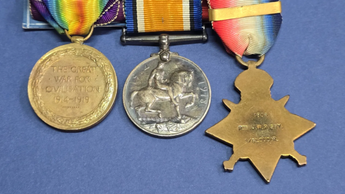 WW1 British Medal Trio   (1st Bn Gloucestershire Regiment) - Image 6