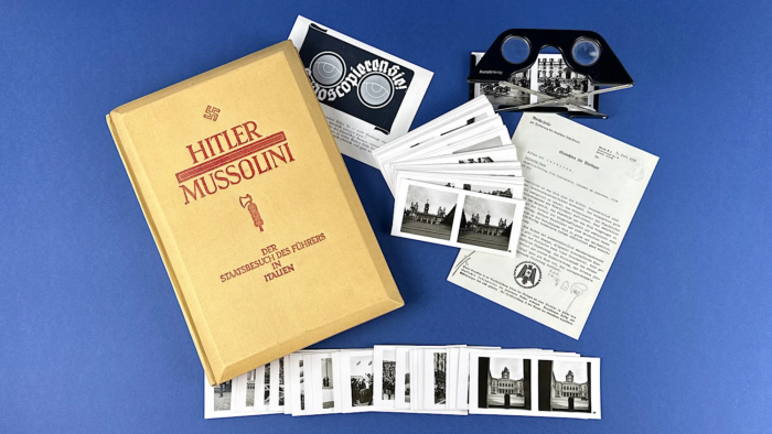 German 3D Photo Book Hitler & Mussolini