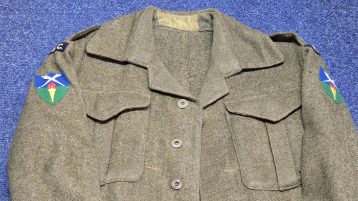 WW2 Canadian Battle Blouse- Dated 1943- R.A.S.C.  (named) - Image 2