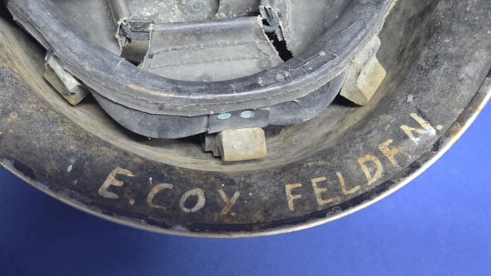 WW2 British MKII Helmet-Named to T. Bankhead, "E Coy Felden" - Image 5