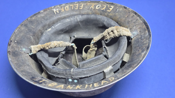 WW2 British MKII Helmet-Named to T. Bankhead, "E Coy Felden" - Image 8