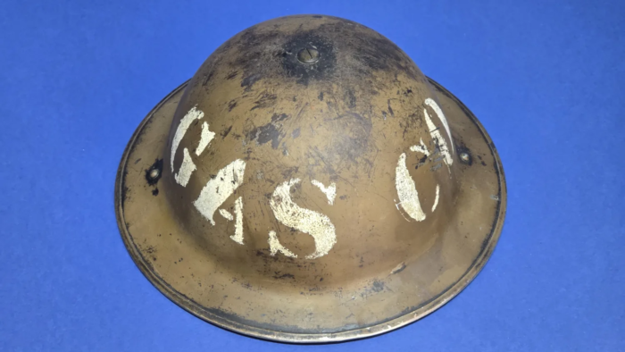 WW2 British MKII Civil Defence Helmet-"Gas Co"-HBH 1939 - Image 8