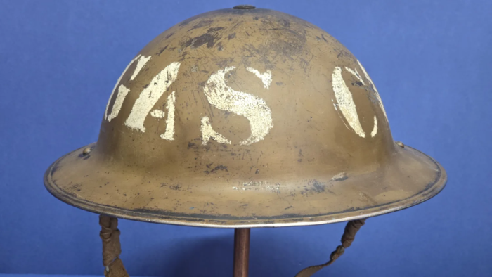 WW2 British MKII Civil Defence Helmet-"Gas Co"-HBH 1939