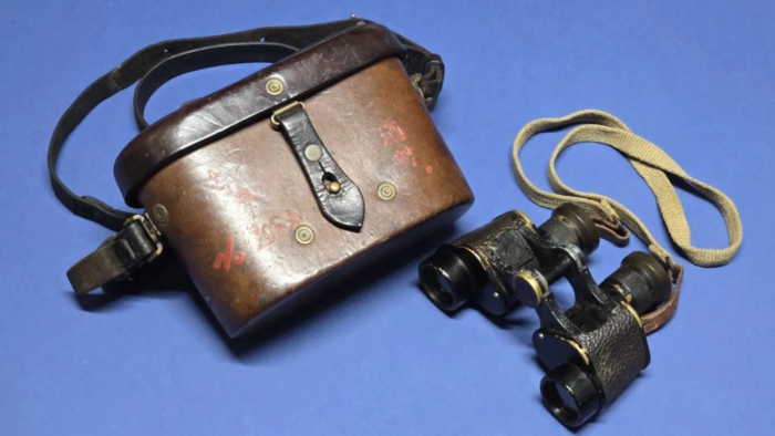 WW2 Japanese Army Binoculars-I.K.K. 6x9.3 & Leather Case