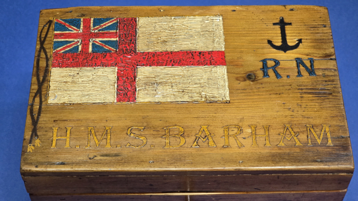 WW2 Royal Navy Sailor's Wooden Ditty Box - HMS Barham - Image 4