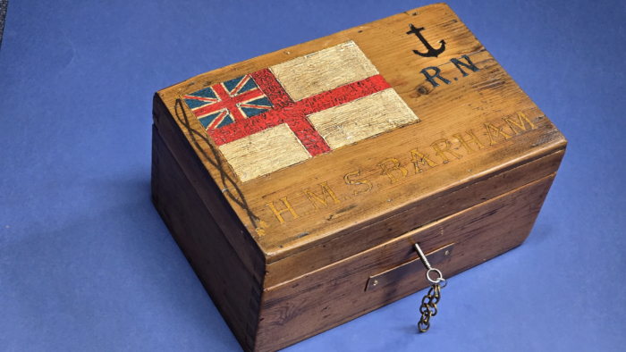 WW2 Royal Navy Sailor's Wooden Ditty Box - HMS Barham - Image 6