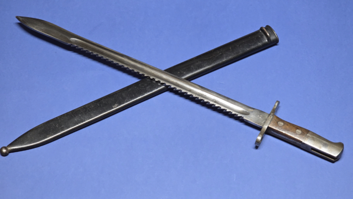 WW1 Swiss Model 1914 Sawback Bayonet (HS Marked)