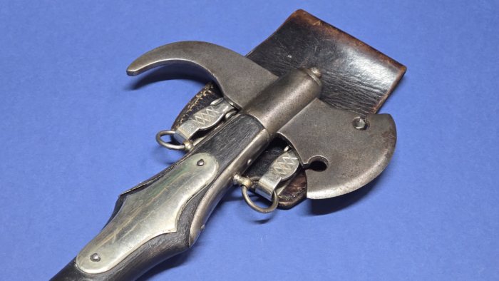 German Fireman's Parade Axe with Original Frog & Clips - c. 1930s-1940s - Image 3