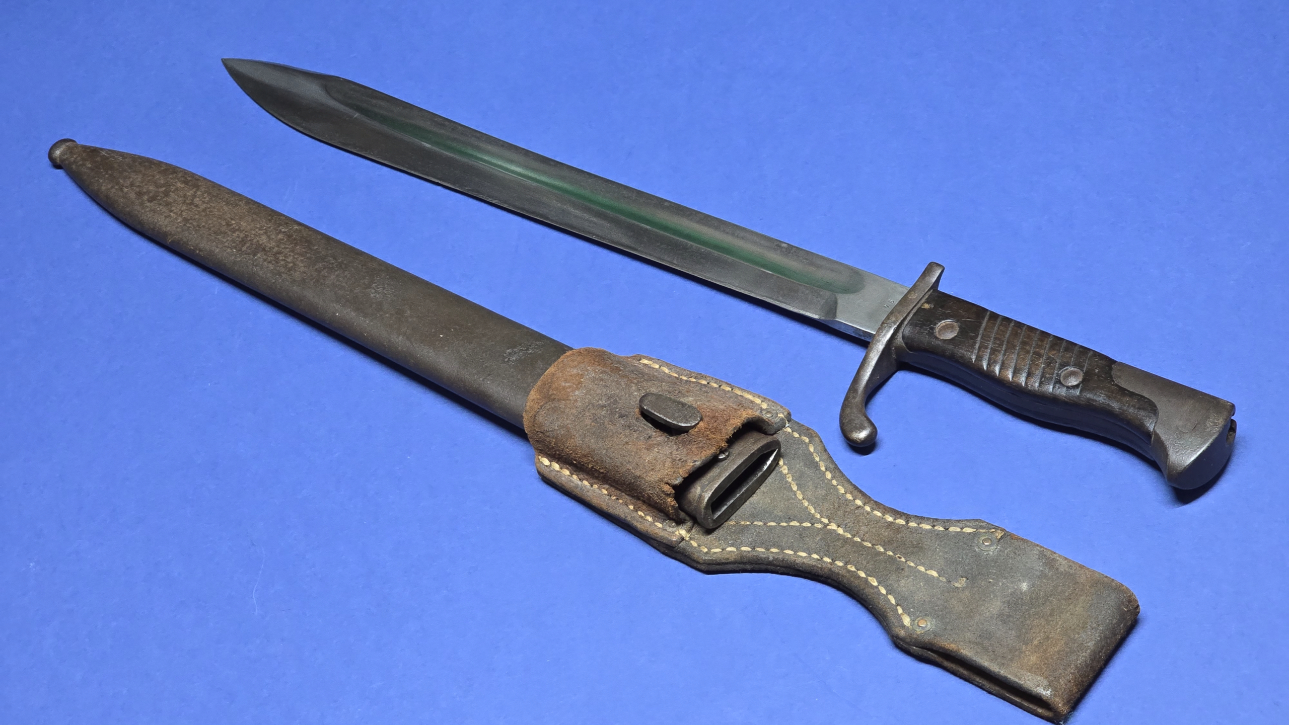 WW1 German 98/05 Bayonet - Early High Ears, Unusual Unmarked Example - Image 3