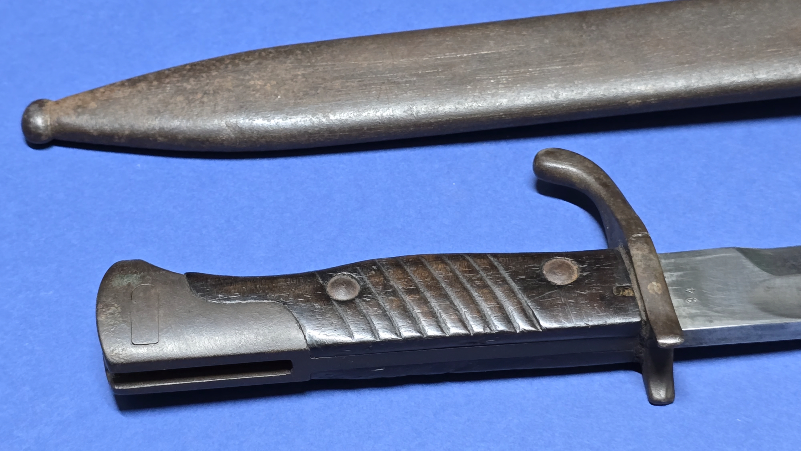 WW1 German 98/05 Bayonet - Early High Ears, Unusual Unmarked Example - Image 7