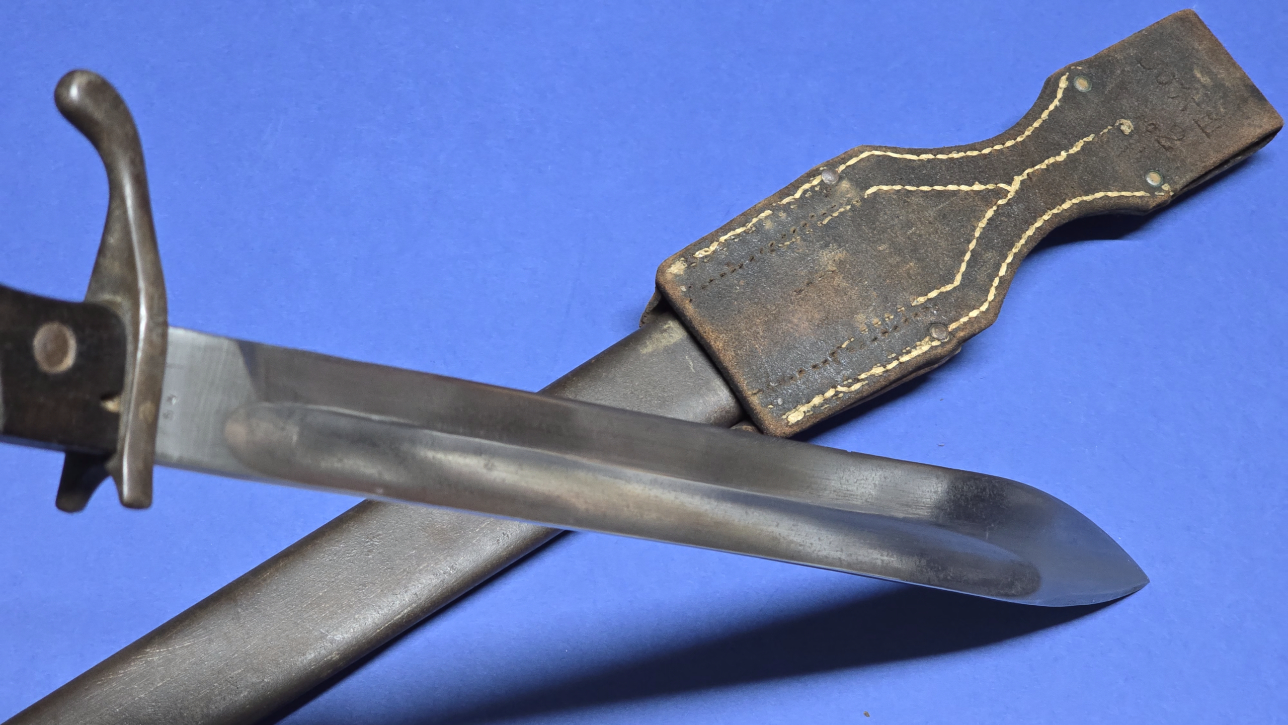 WW1 German 98/05 Bayonet - Early High Ears, Unusual Unmarked Example - Image 8