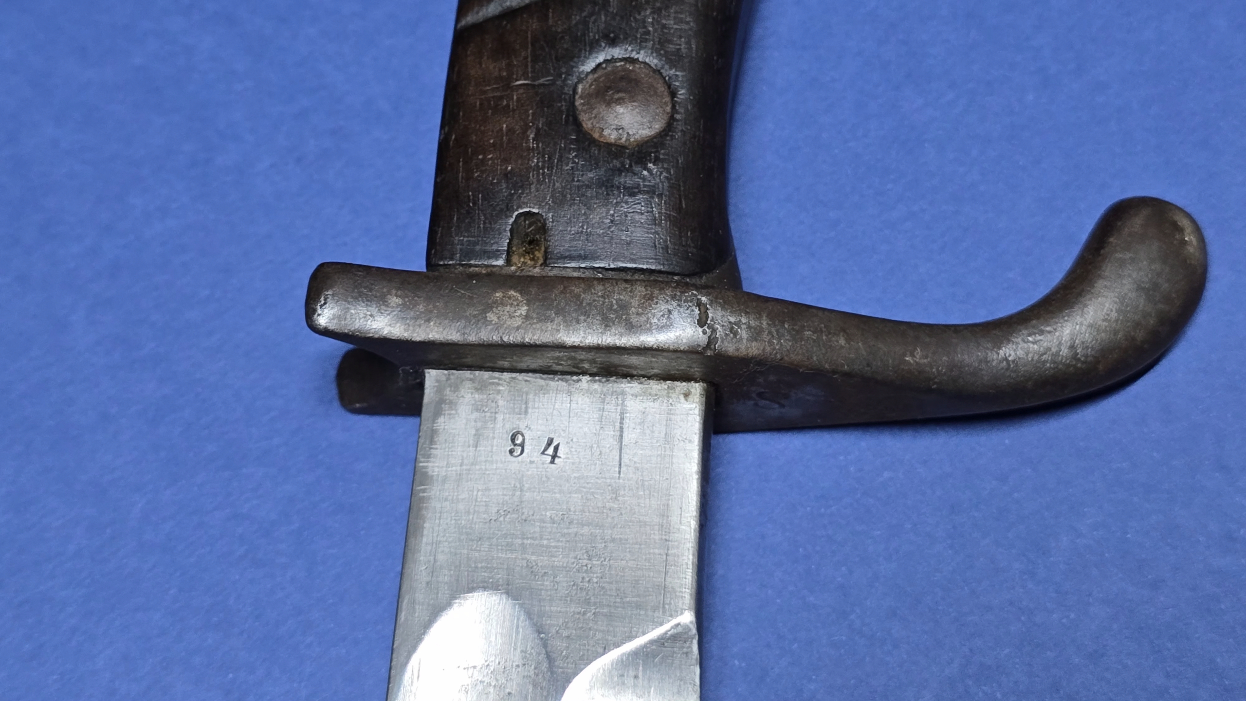 WW1 German 98/05 Bayonet - Early High Ears, Unusual Unmarked Example - Image 10