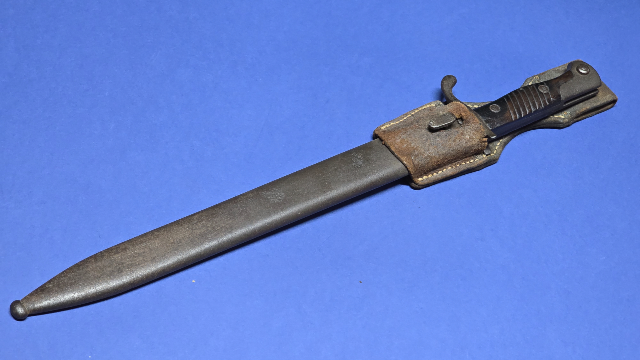WW1 German 98/05 Bayonet - Early High Ears, Unusual Unmarked Example - Image 11