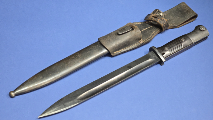WW2 German k98 Bayonet by FNJ - 1942, Matching Numbers with Mint Blade