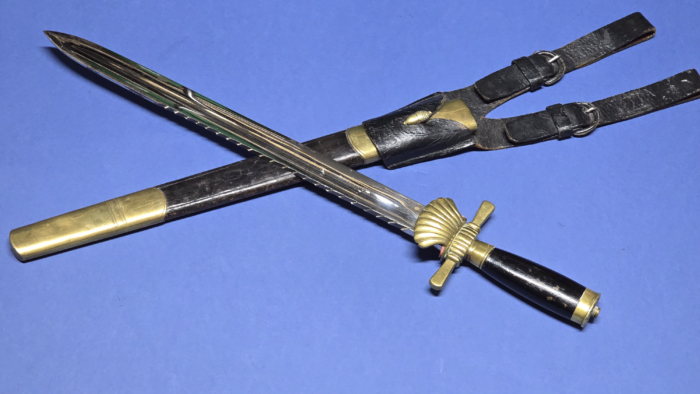 Imperial German Fireman's Short Sword/Bayonet & Frog (Sawback) - Image 14