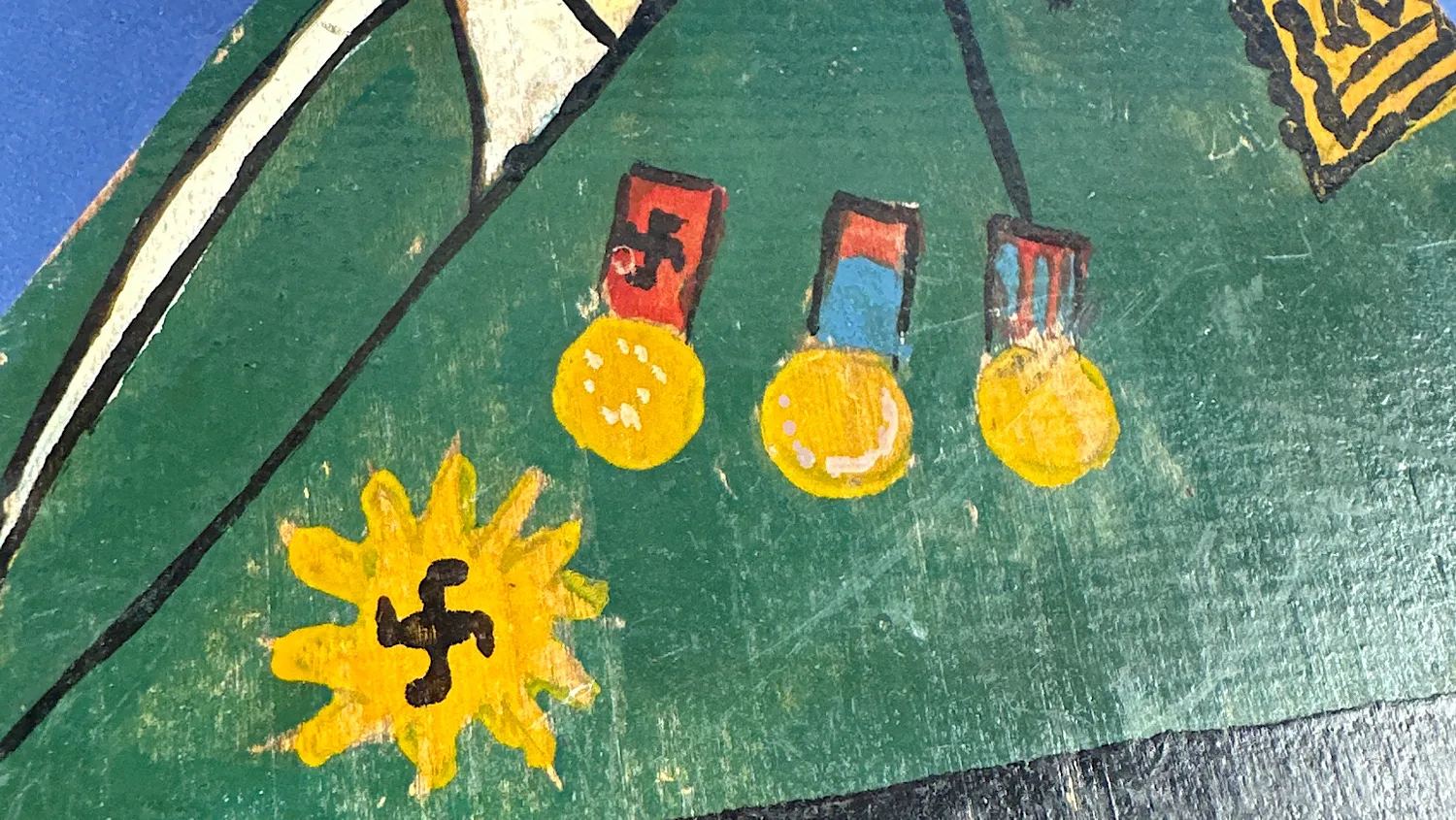 WW2 Hand Made French Ball Toss Game. Hitler, Mussolini, Goering & “The Moon” - Image 11