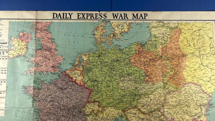 WW2 Daily Express War Map of Europe - Image 4