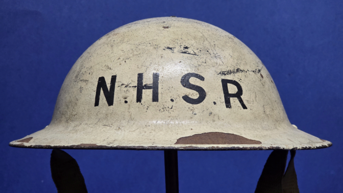 WW2 British MKII Helmet - National Hospital Service Reserve (N.H.S.R.), 1941 Dated