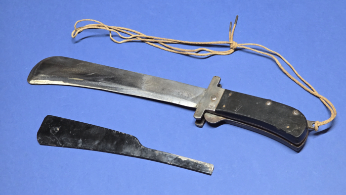 WW2 RAF Folding Survival Machete - G. Butler & Co, Sheffield -  Dated 1945 with Broad Arrow