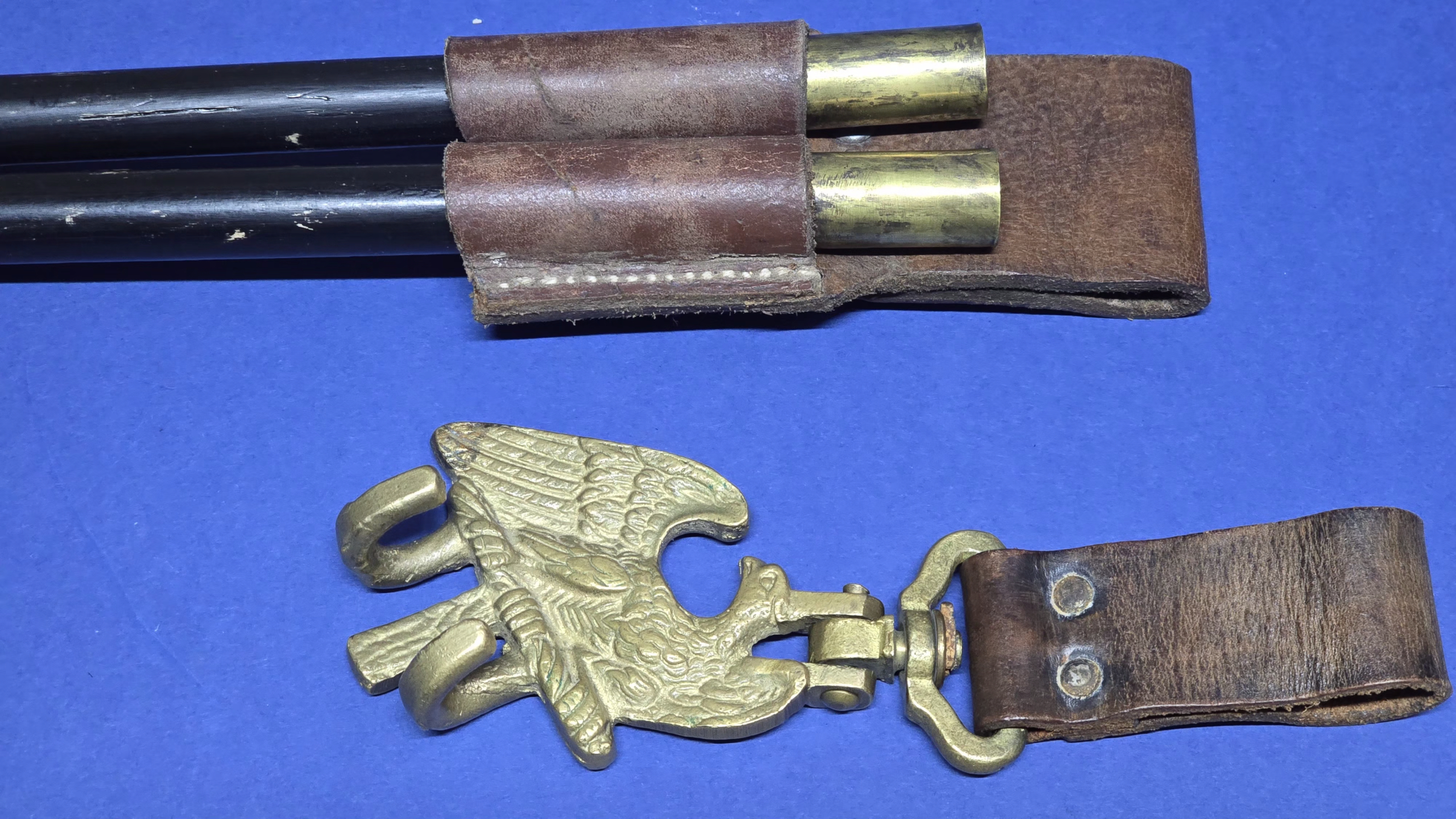 Hitler Youth Drum Set (Complete With Original Drumsticks, Leather Frog & Eagle Hanger) - Image 4