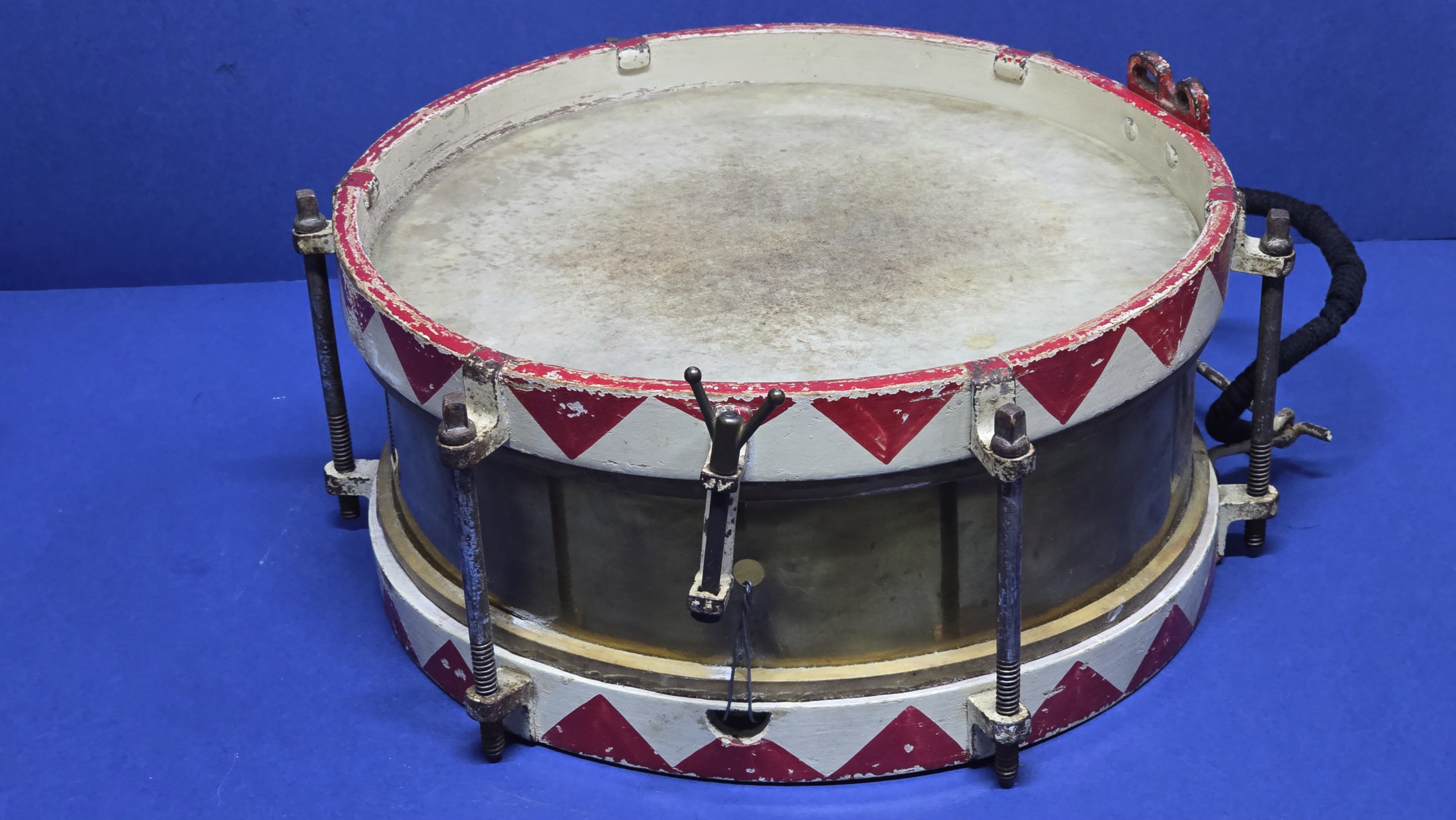 Hitler Youth Drum Set (Complete With Original Drumsticks, Leather Frog & Eagle Hanger) - Image 14