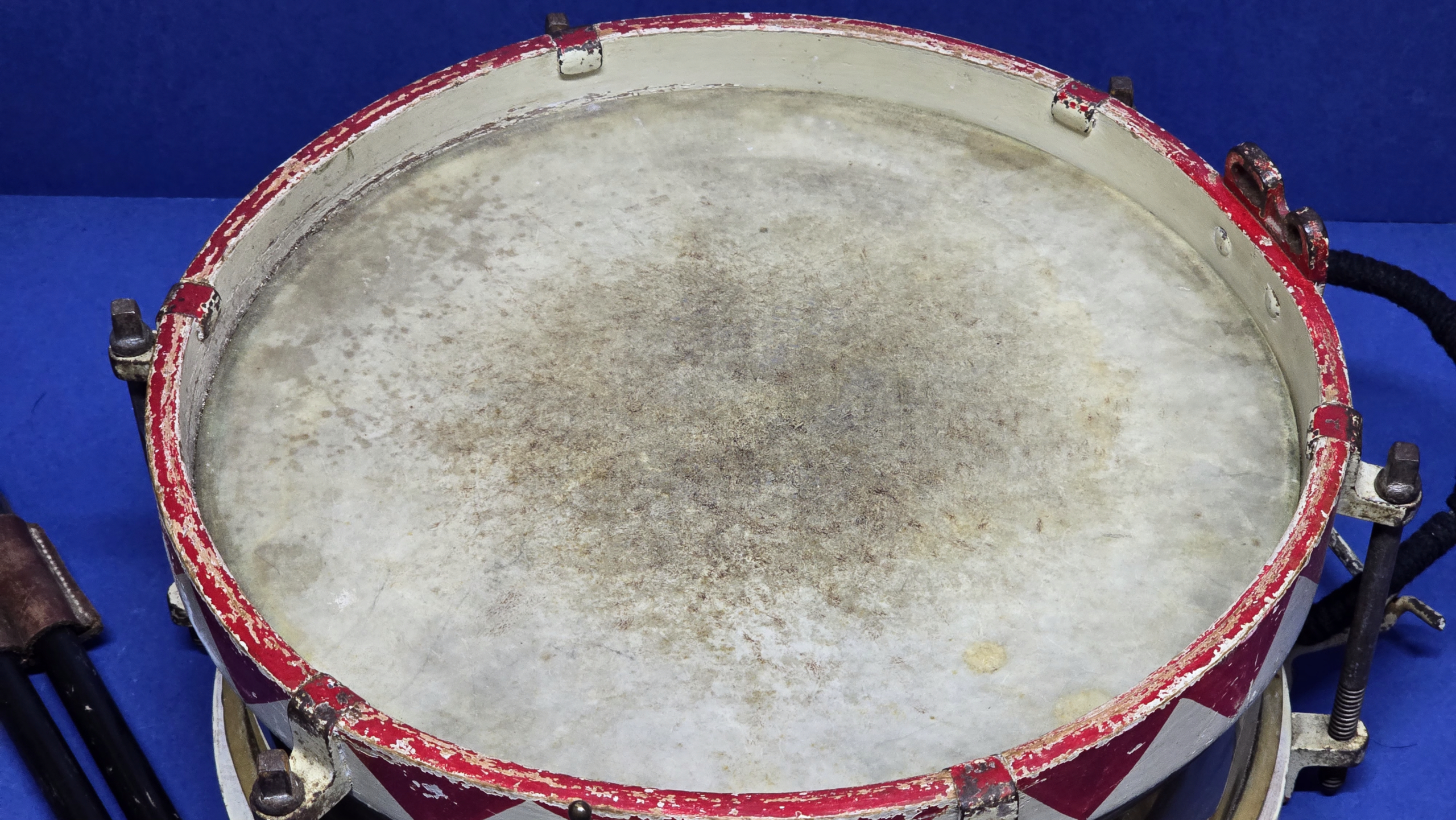 Hitler Youth Drum Set (Complete With Original Drumsticks, Leather Frog & Eagle Hanger) - Image 17