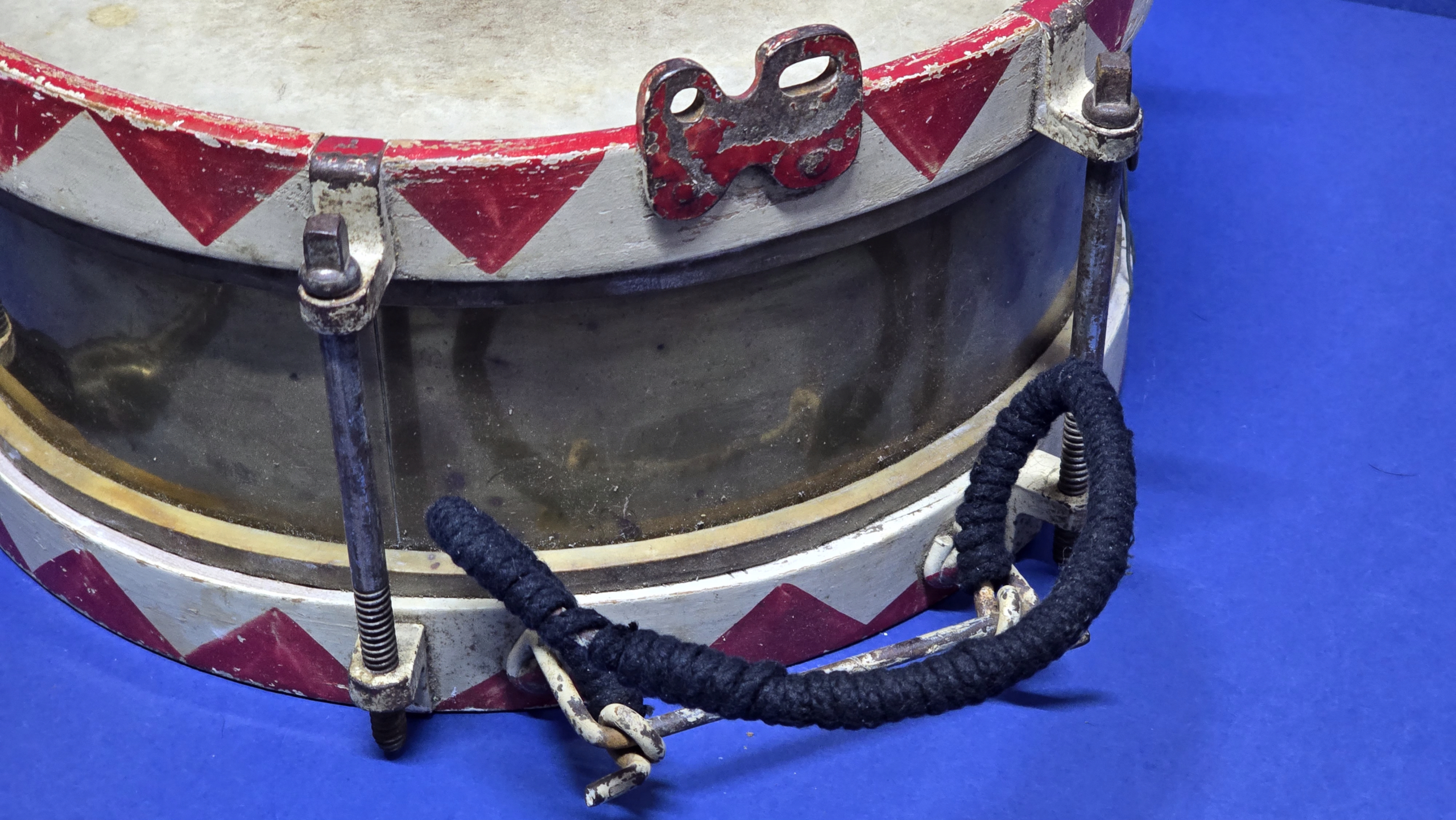 Hitler Youth Drum Set (Complete With Original Drumsticks, Leather Frog & Eagle Hanger) - Image 18