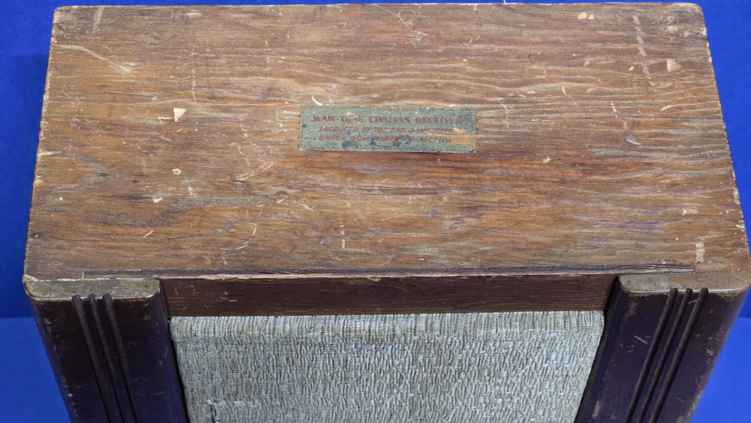 WW2 British Civilian Radio - AC Model - top sticker