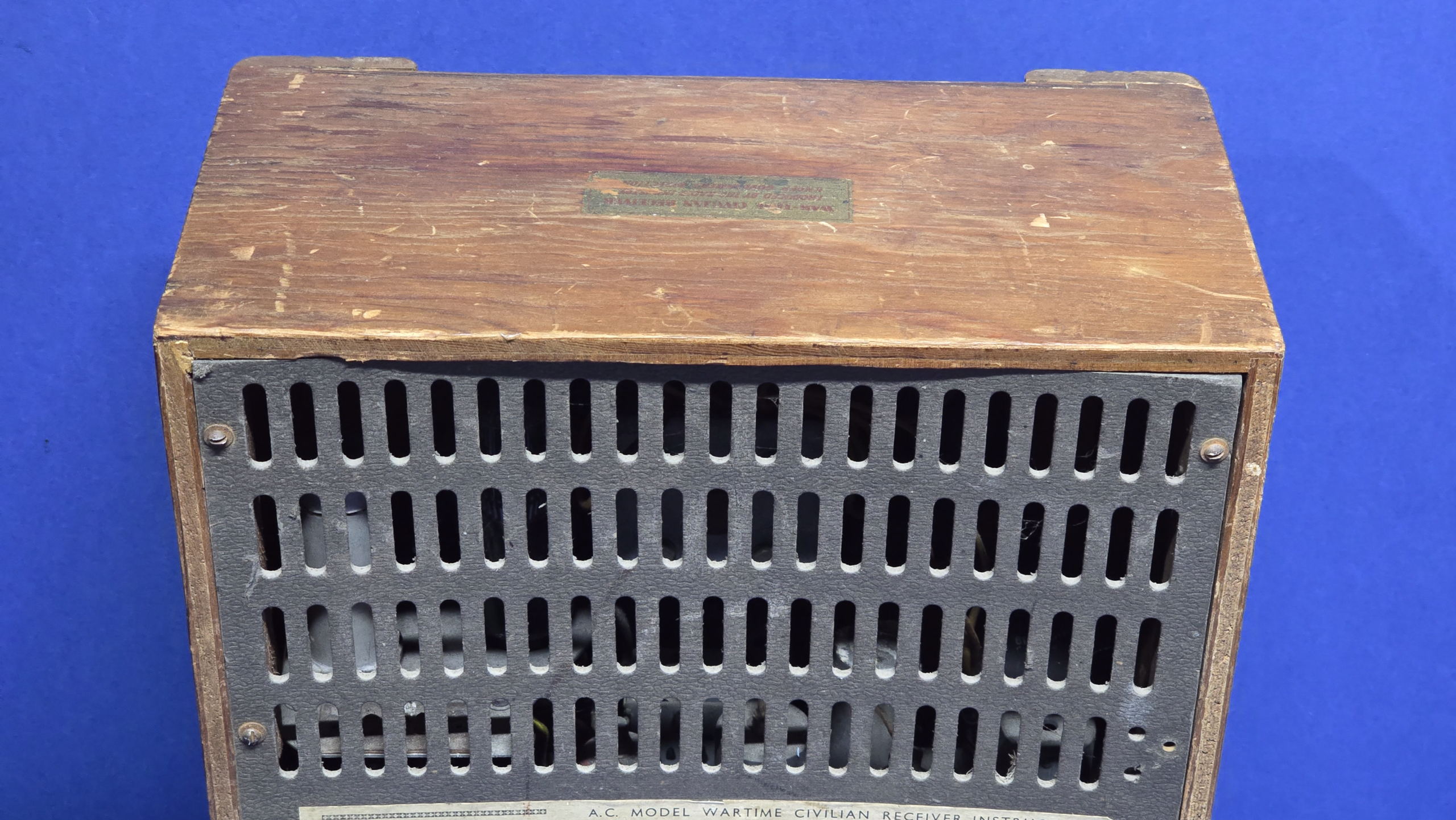 WW2 British Civilian Radio - AC Model - rear grill