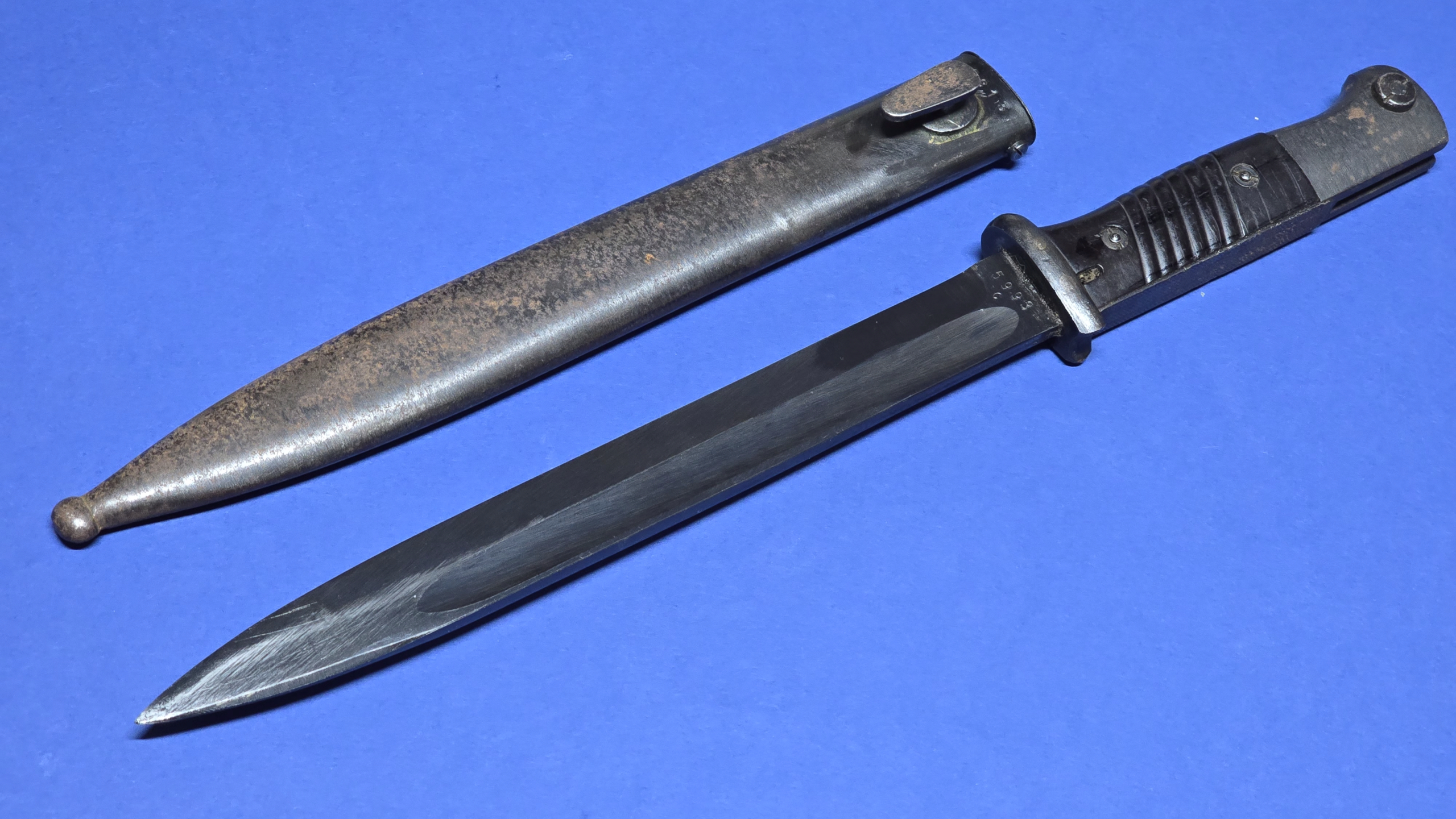 WW2 German K98 Bayonet - FZE - 1944 - Blade and scabbard