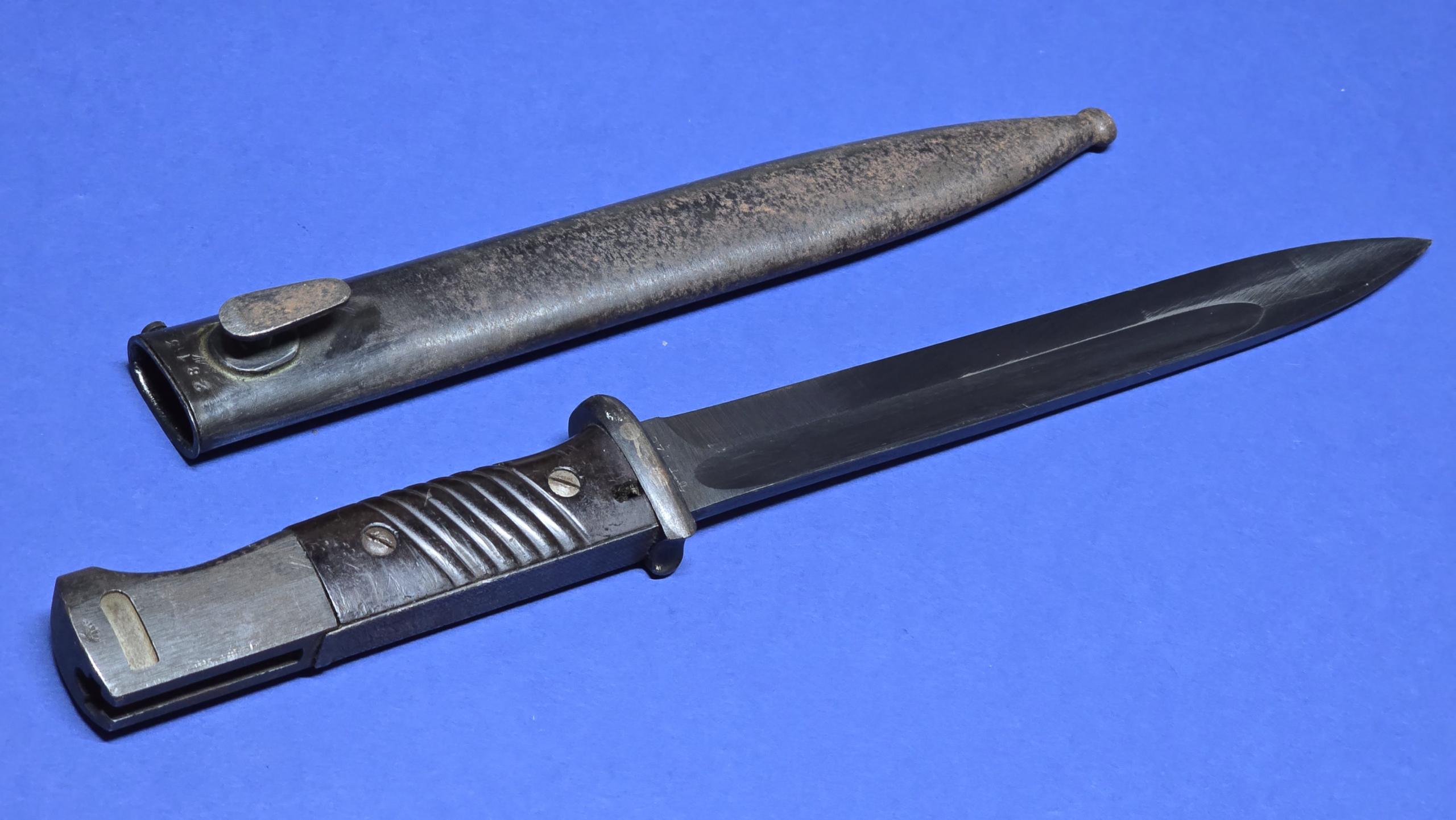 WW2 German K98 Bayonet - FZE (F.W. Holler) - 1944 - Near Mint Blade - Non-Matching - Image 10