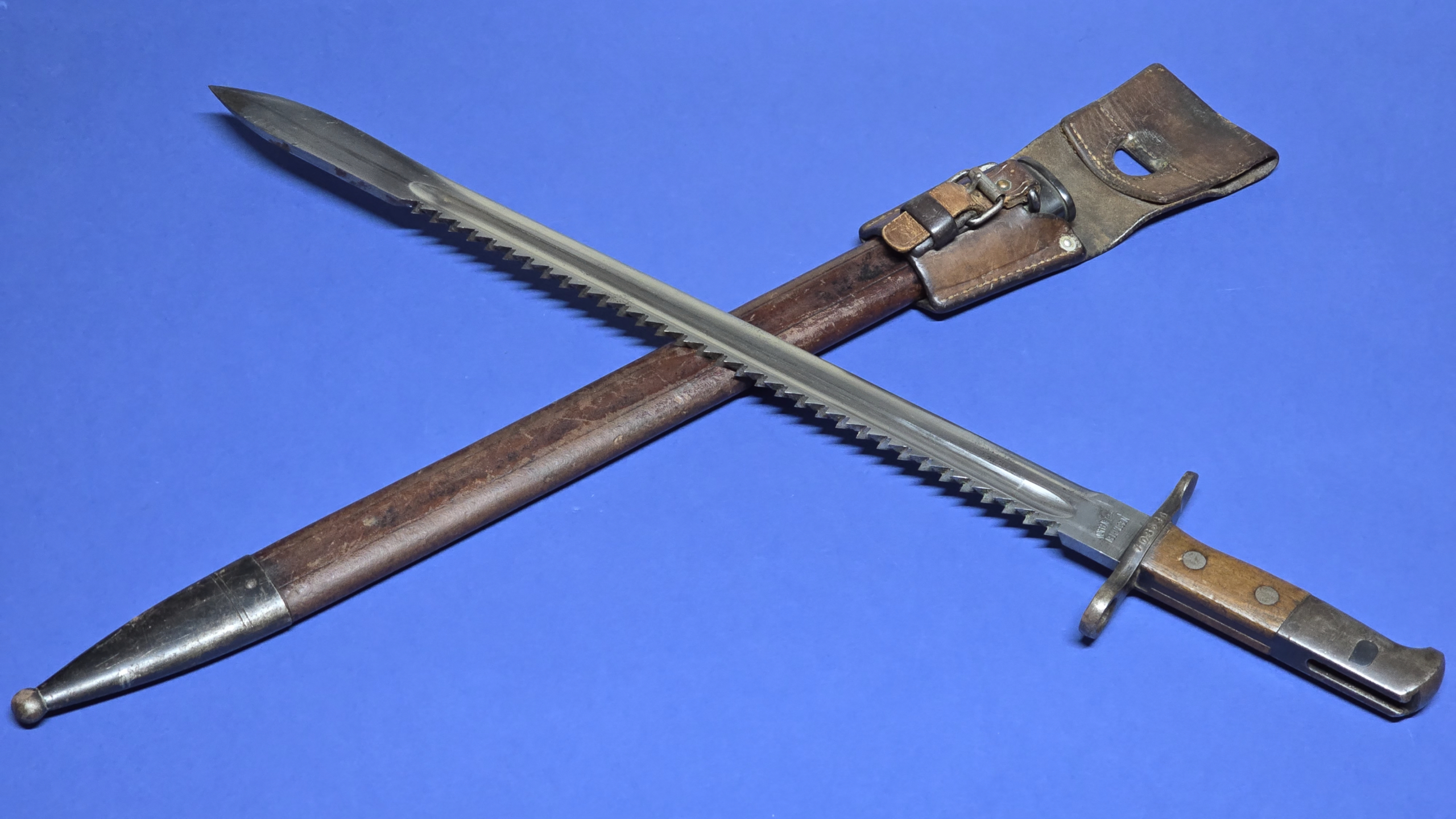 WW2 Swiss M1914 Sawback Bayonet -
