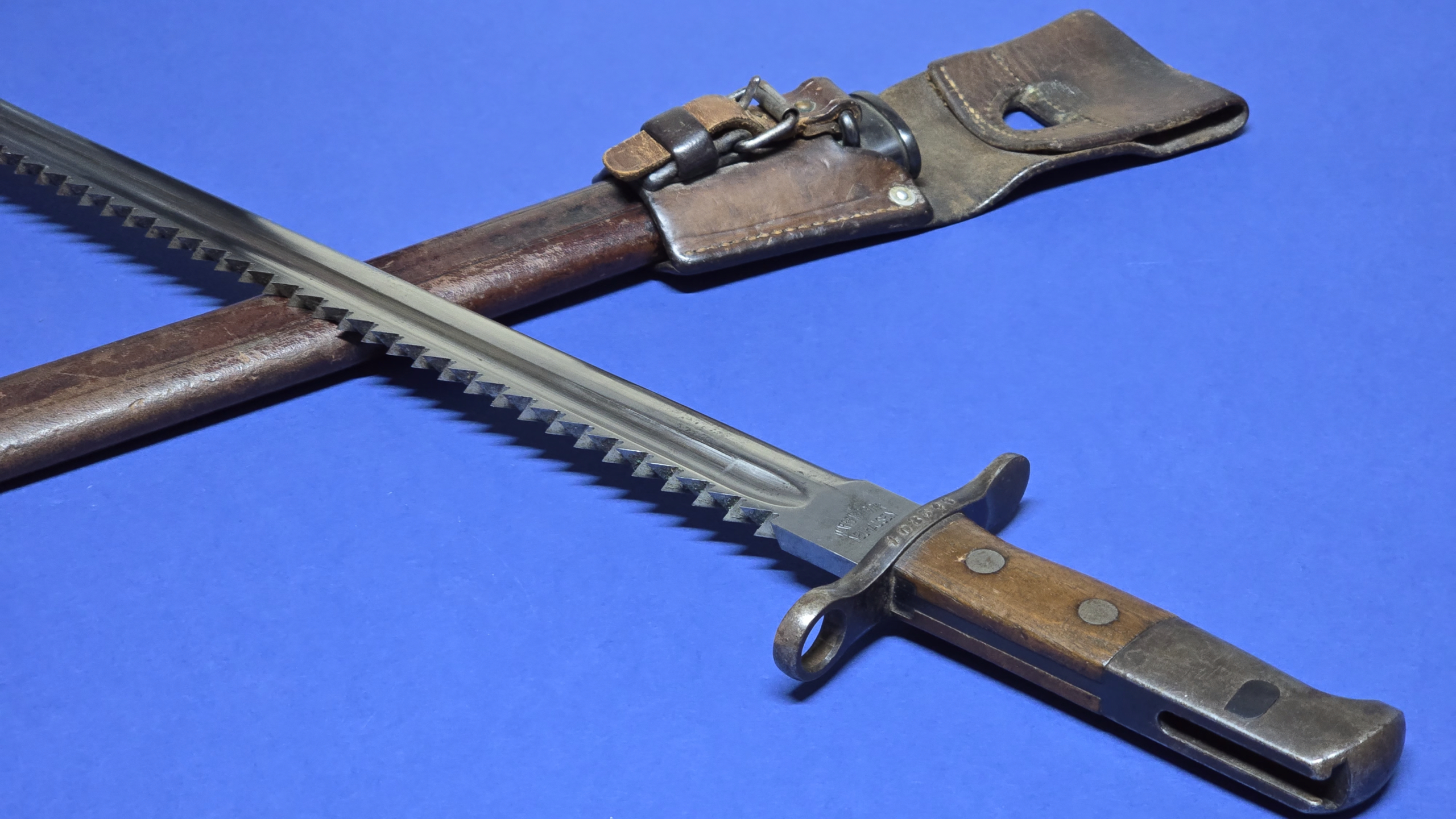 WW2 Swiss M1914 Sawback Bayonet -