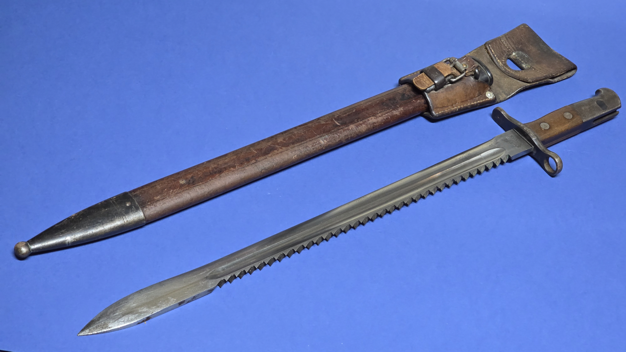 WW2 Swiss M1914 Sawback Bayonet -