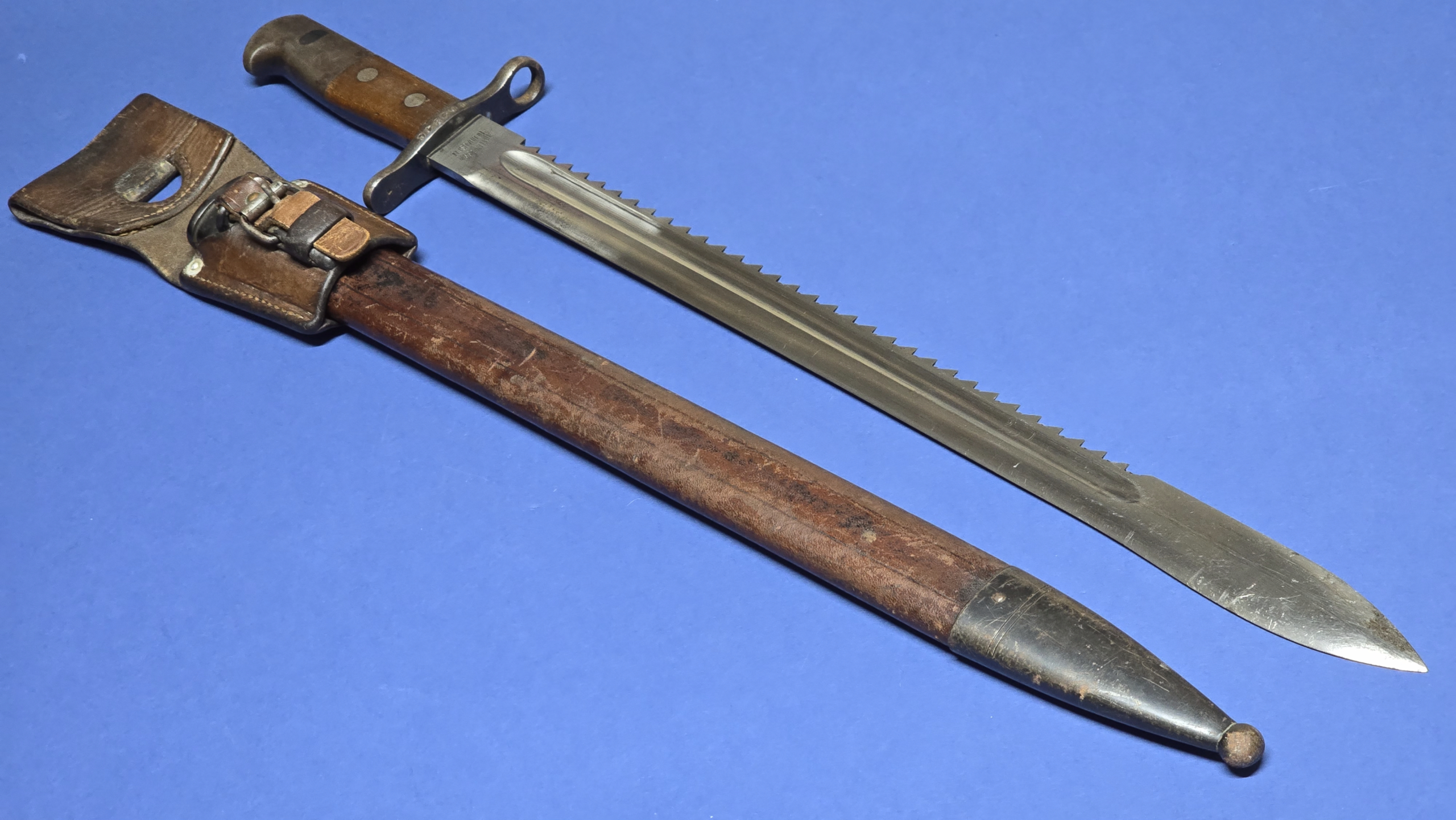 WW2 Swiss M1914 Sawback Bayonet -