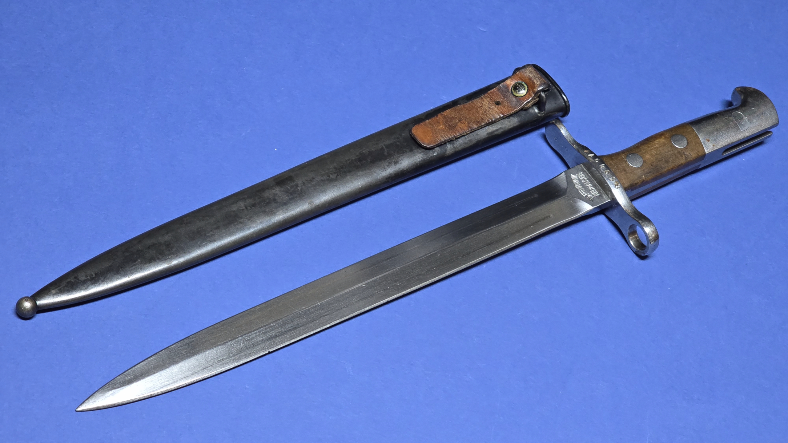 WW1 Swiss Model 1918 Bayonet - Waffenfabrik - front shot
