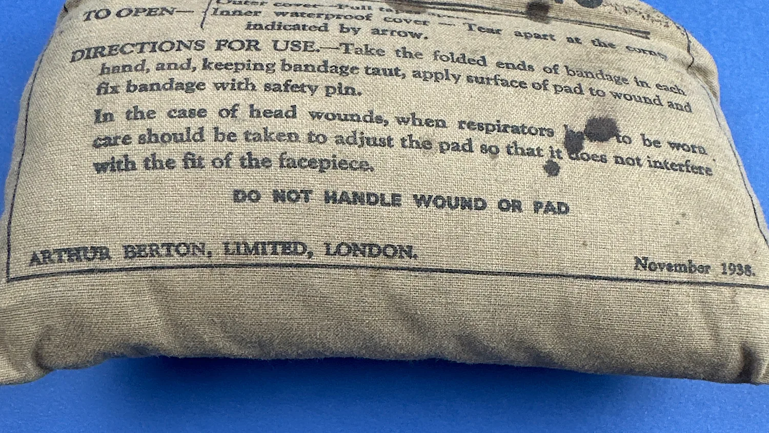 Close-up of the maker’s mark Arthur Berton Ltd, London on the 1938 ARP Shell Dressing