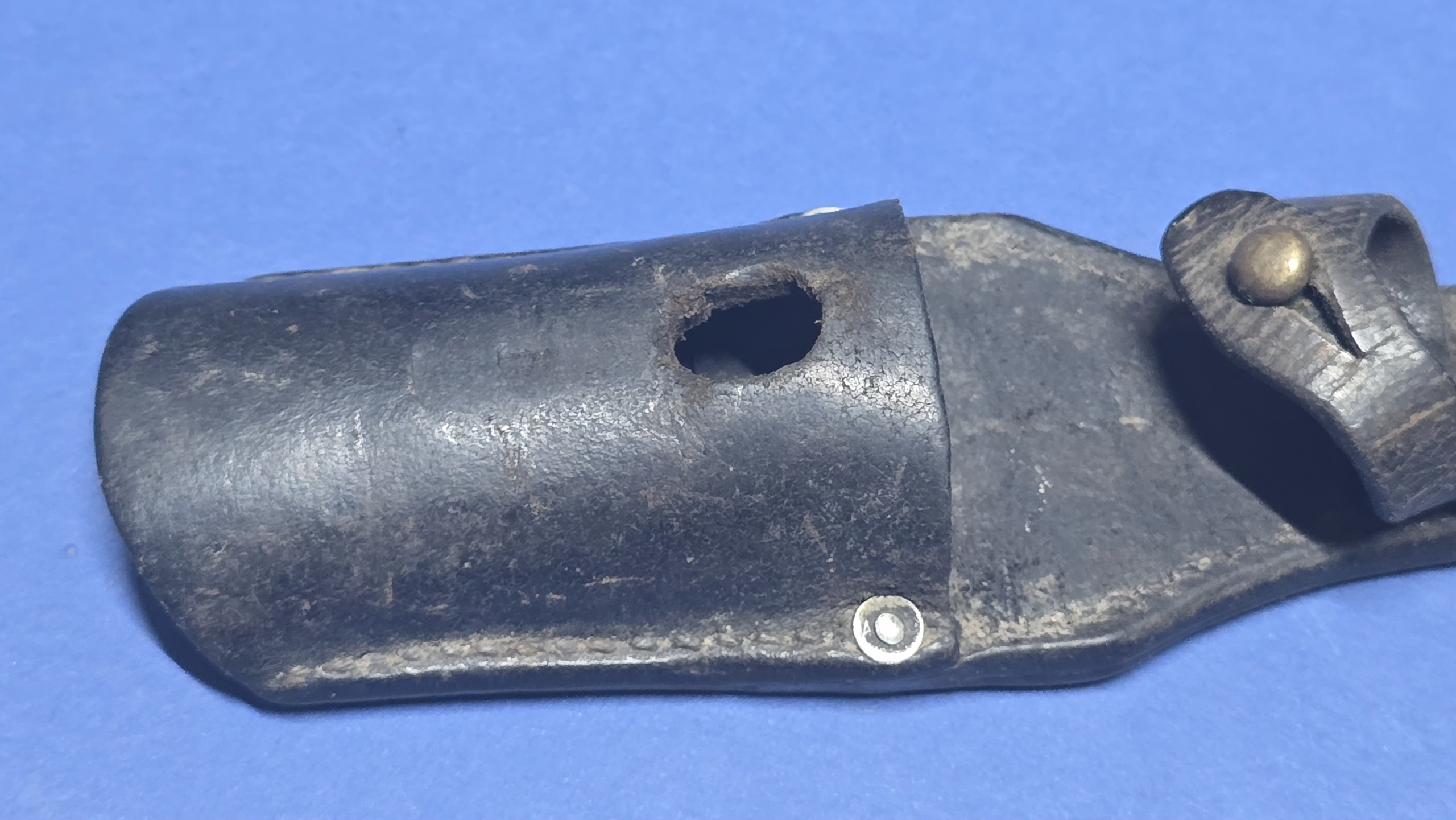 WW2 German K98 Bayonet Frog - 1936 - rivet close up