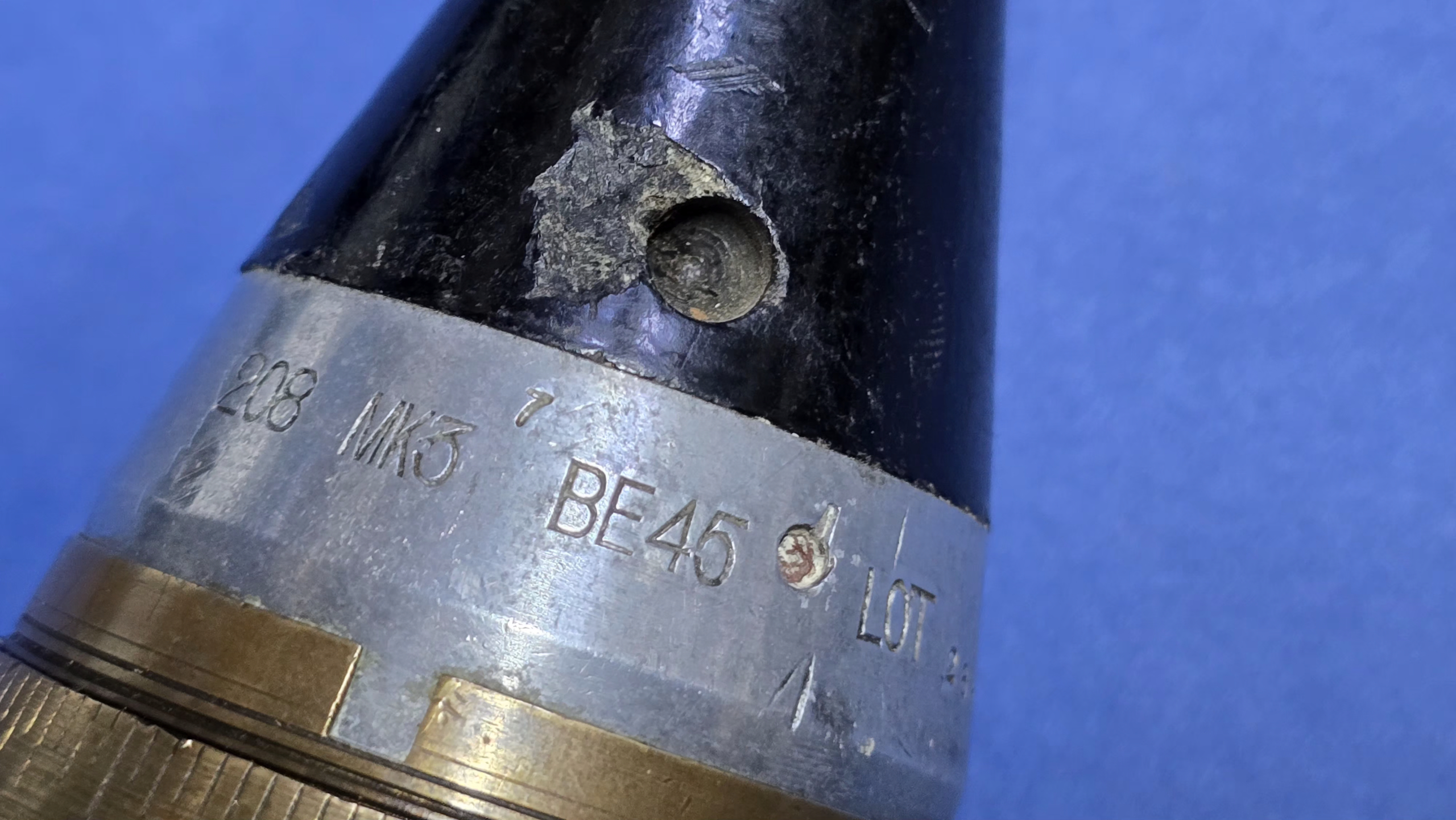 WW2 British No. 208 Mk V Artillery Fuze - close up