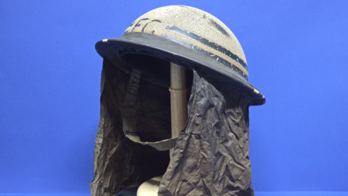 WW2 British Fire Guard MkII Helmet - 1939 - Gas Curtain - full shot