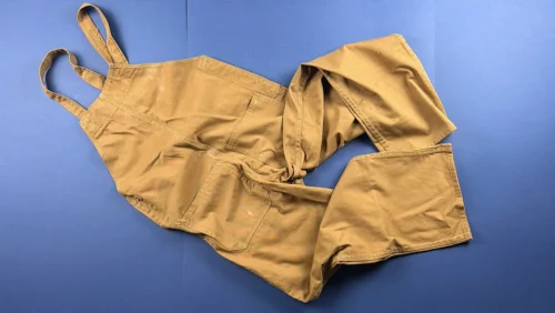 Original 1943 WW2 Women’s Land Army Bib And Brace Overalls Front View British Home Front Uniform