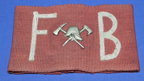 German Feuerwehr Armband with Helmet & Crossed Axes Device