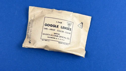 WW2 U.S. Army Air Forces sealed goggle lenses packet by Bausch & Lomb Optical Co